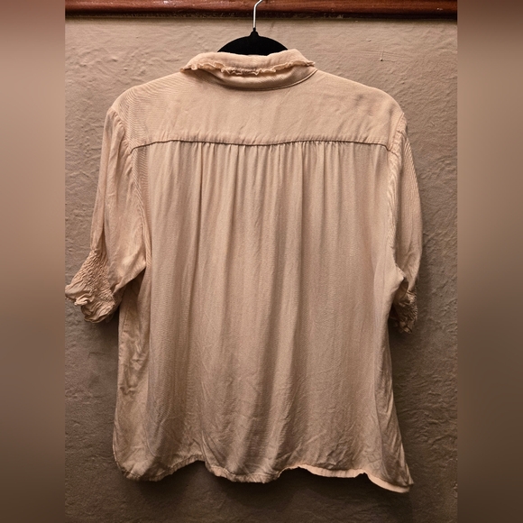 Embroidered Boho Blouse | Ruffle Collar Floral Viscose Top | Cottagecore - Picture 6 of 12